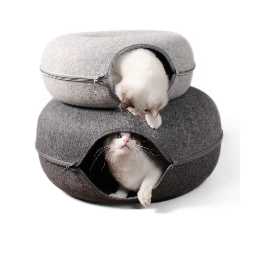 Cama Túnel de Feltro Rosquinha para Gatos